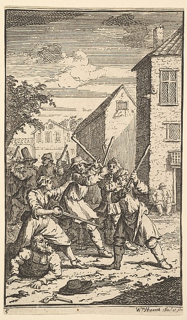 William Hogarth, Hudibras Vanquished by Trulla (Seventeen Small Illustrations for Samuel Butler's Hudibras, no. 5)