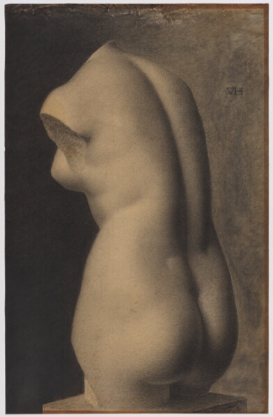 Vilhelm Hammershøi, Studietegning efter en gipsafstøbning efter en antik græsk Afrodite, torso fra o. 500 f.Kr.