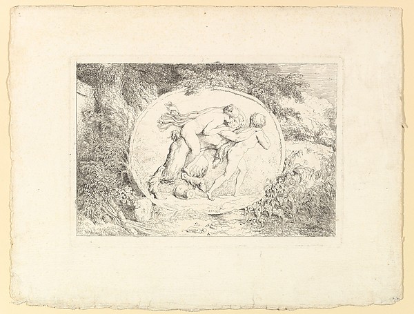 Jean Honoré Fragonard, Nymph Astride a Satyr