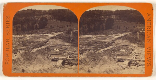 Unknown, [Williamsburg, (Virginia). Reservoir Dam showing the break]