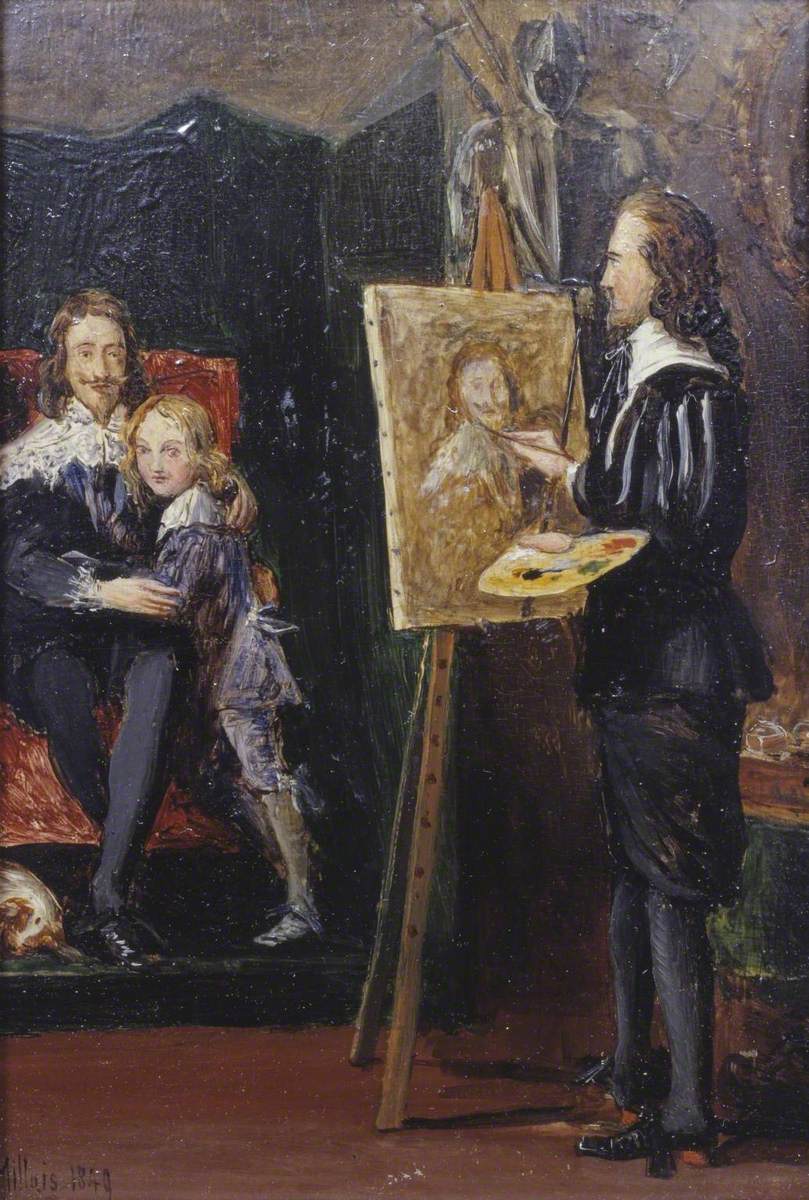 John Everett Millais, Charles I and his Son in the Studio of Van Dyck