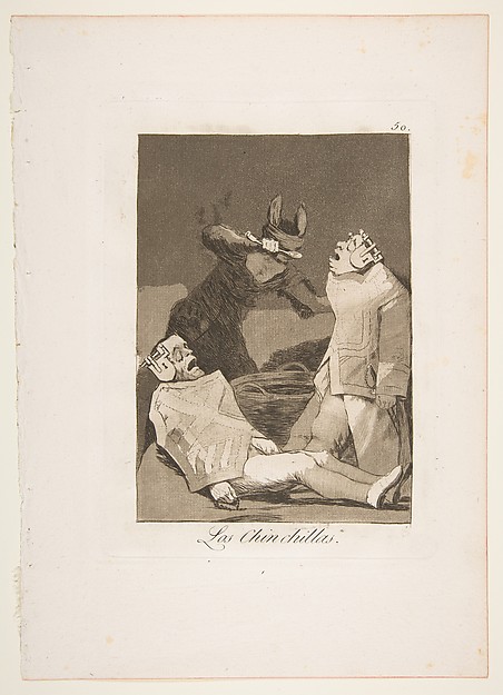 Goya (Francisco de Goya y Lucientes), Plate 50 from "Los Caprichos": The Chinchillas (Los Chinchillas)