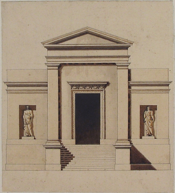 Anonymous, French, 18th century, Design for a Neo-Classical Building