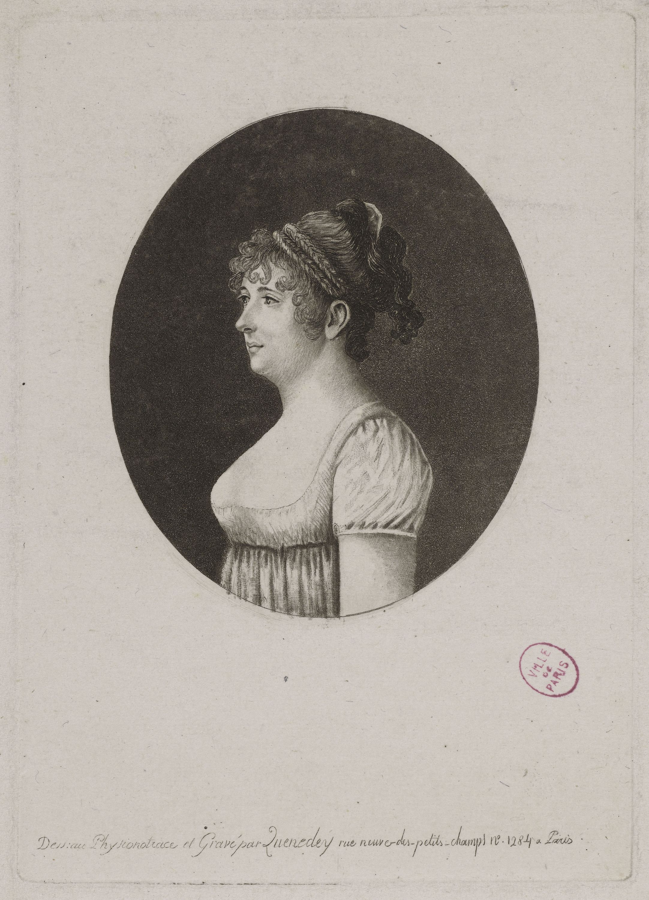 Edmé Quenedey, Portrait d'une femme, fin XVIIIème siècle/début XIXème siècle