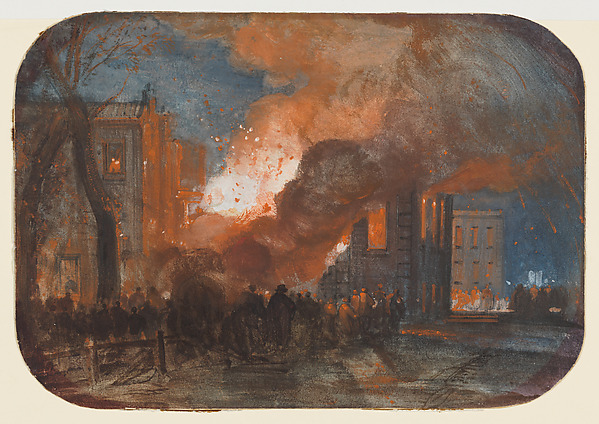 William James Müller, The Burning of the Mansion House, Queen Square, Bristol