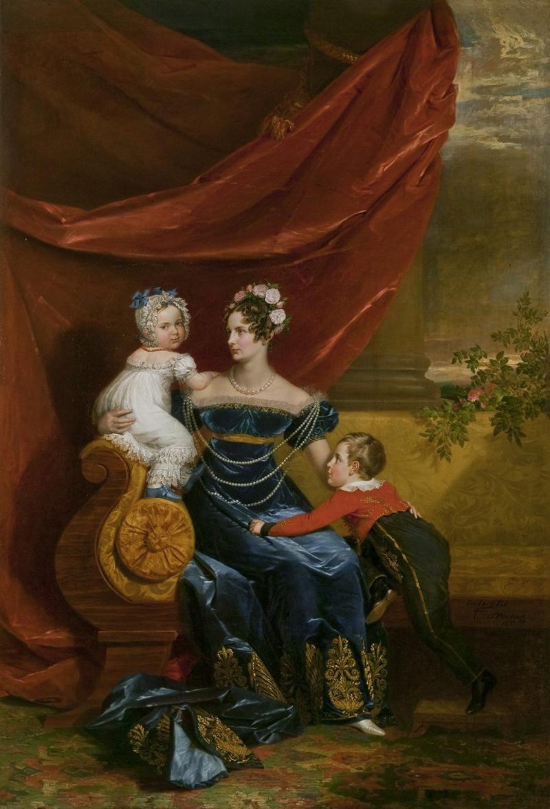 George Dawe, Portrait of Grand Duchess Alexandra Fiodorovna with Children