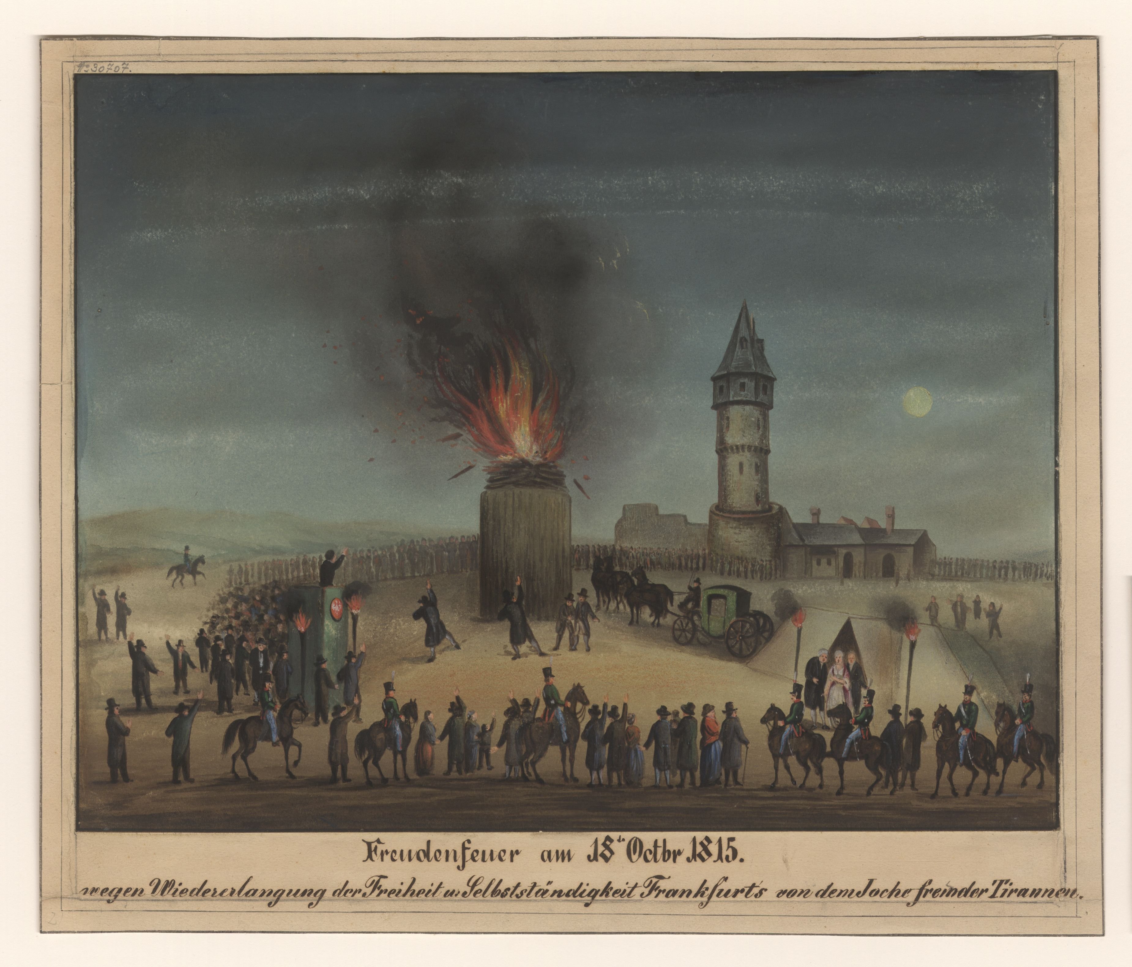 Unknown artist, Freudenfeuer am 18. Oktober 1815