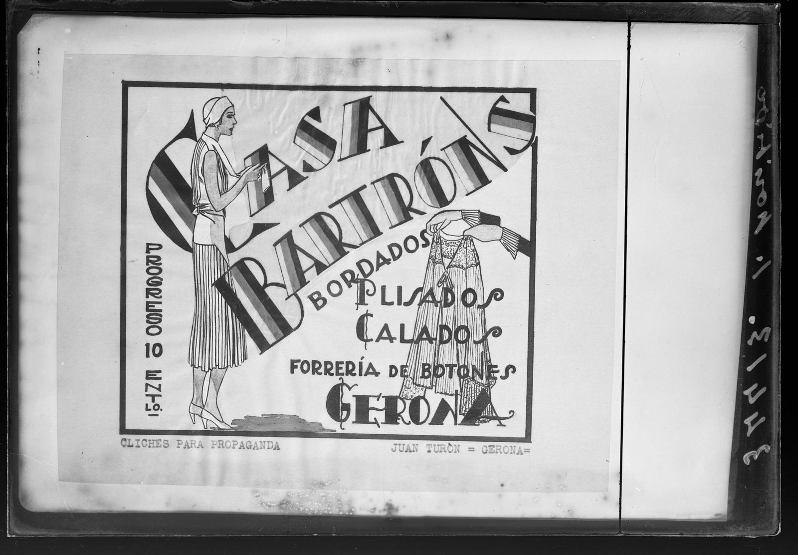 Desconegut, [Cartell publicitari de Casa Bartrons]