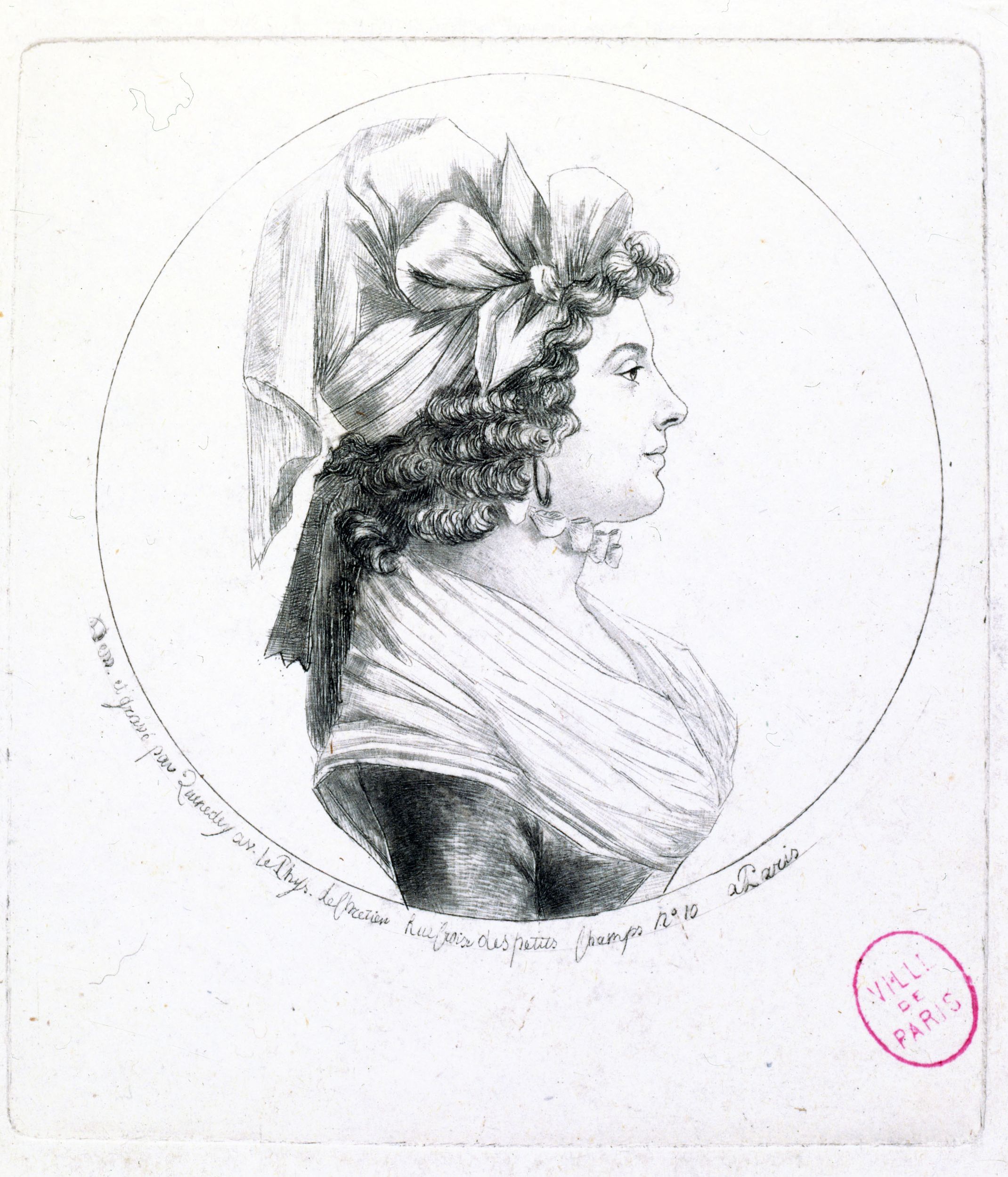 Edmé Quenedey, Portrait d'une femme, fin XVIIIème siècle/début XIXème siècle