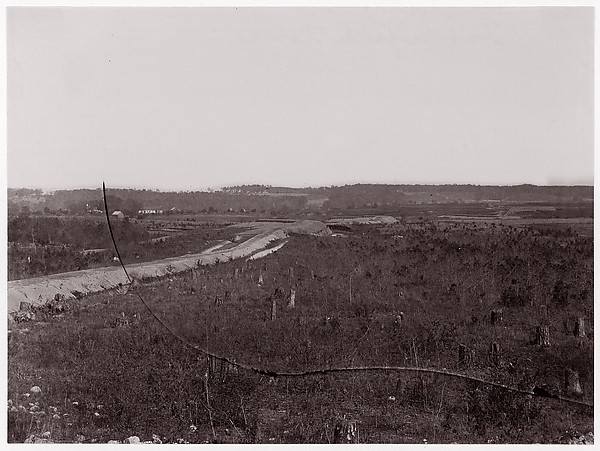 Unknown, [Landscape with Distant View of Earthwork Fortifications]