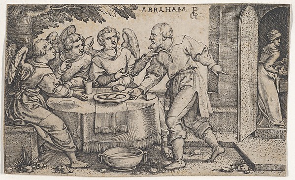 Georg Pencz, The Three Angels Visiting Abraham, from "The Story of Abraham"