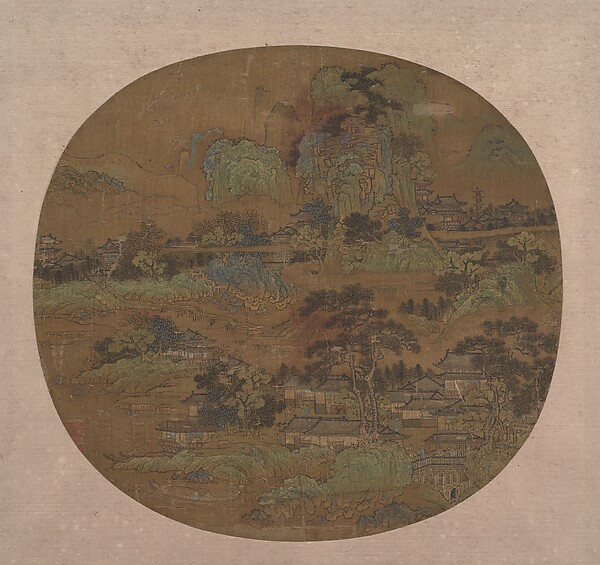 Unidentified artist, Village and Temples in Jiangnan
