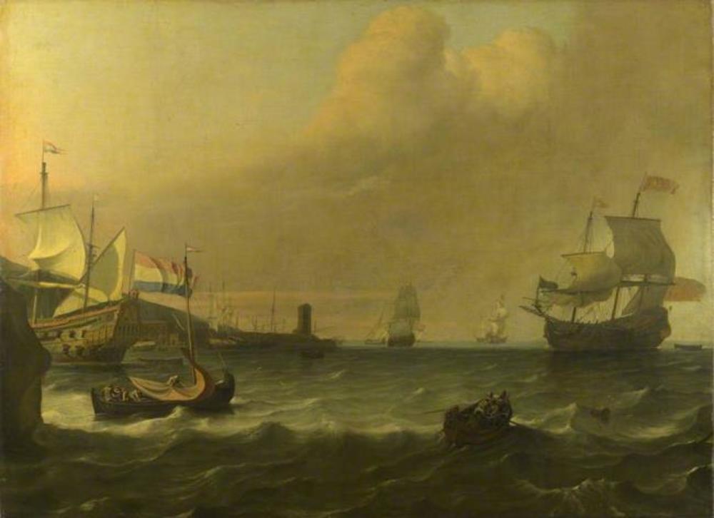 Ludolf Bakhuizen, Dutch Men-of-war entering a Mediterranean Port