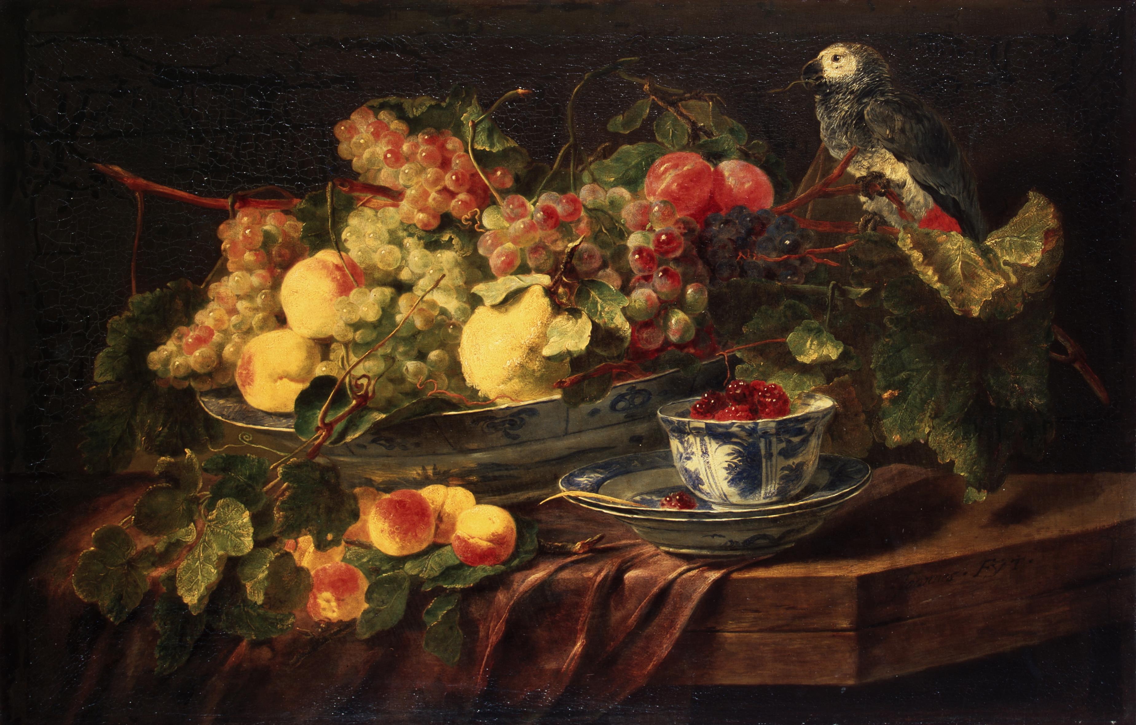 Jan Fyt, Still Life with Fruit and Parrot