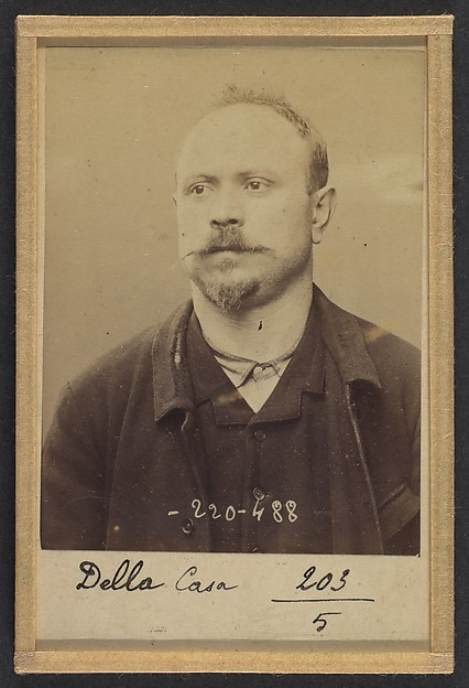 Alphonse Bertillon, Della Casa. 36 ans, né le 1/3/58 à Avoglion (Italie). Cordonnier. Anarchiste. 2/7/94.