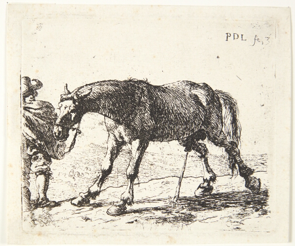 Pieter van Laer, En pissende hest