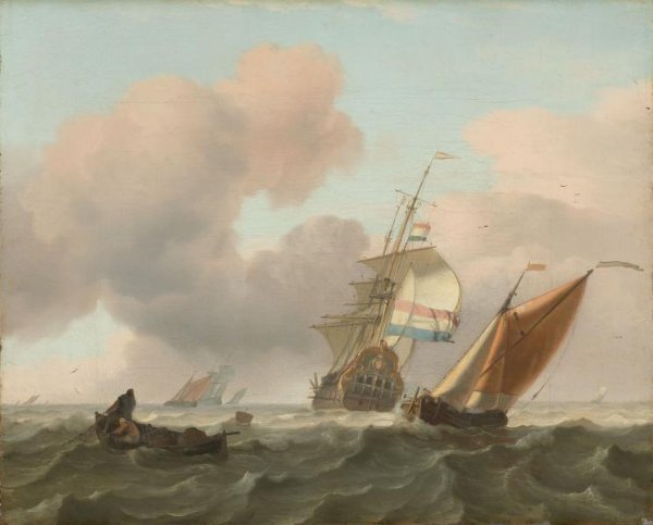 Ludolf Bakhuysen, Rough Sea with Ships
