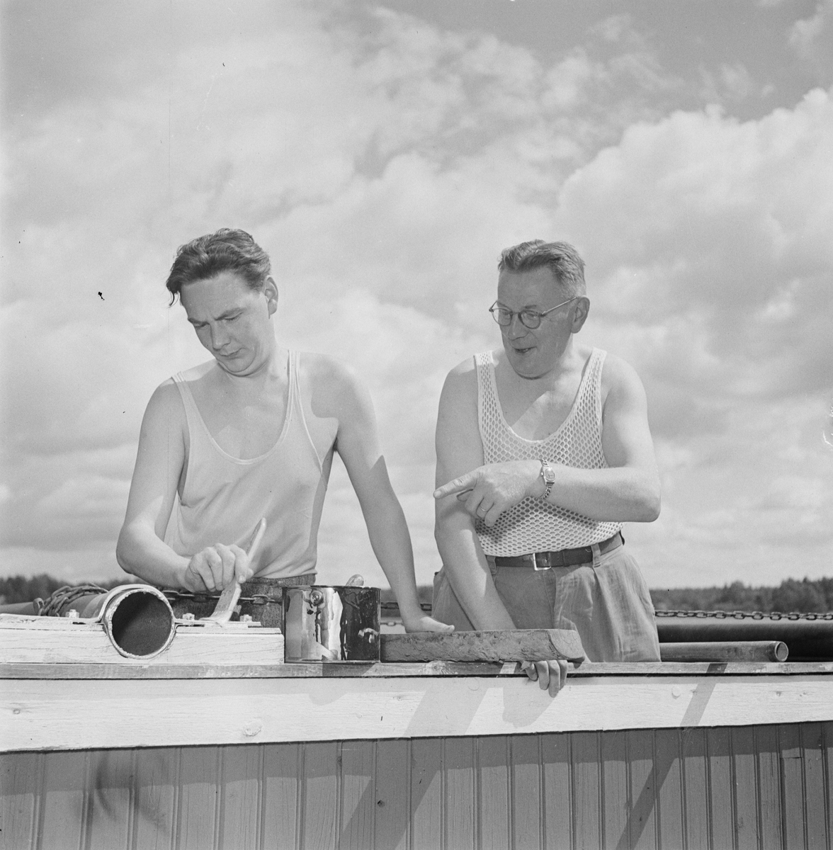 Uppsala-Bild, Semesterhem i Marielund, Uppland, juli 1954