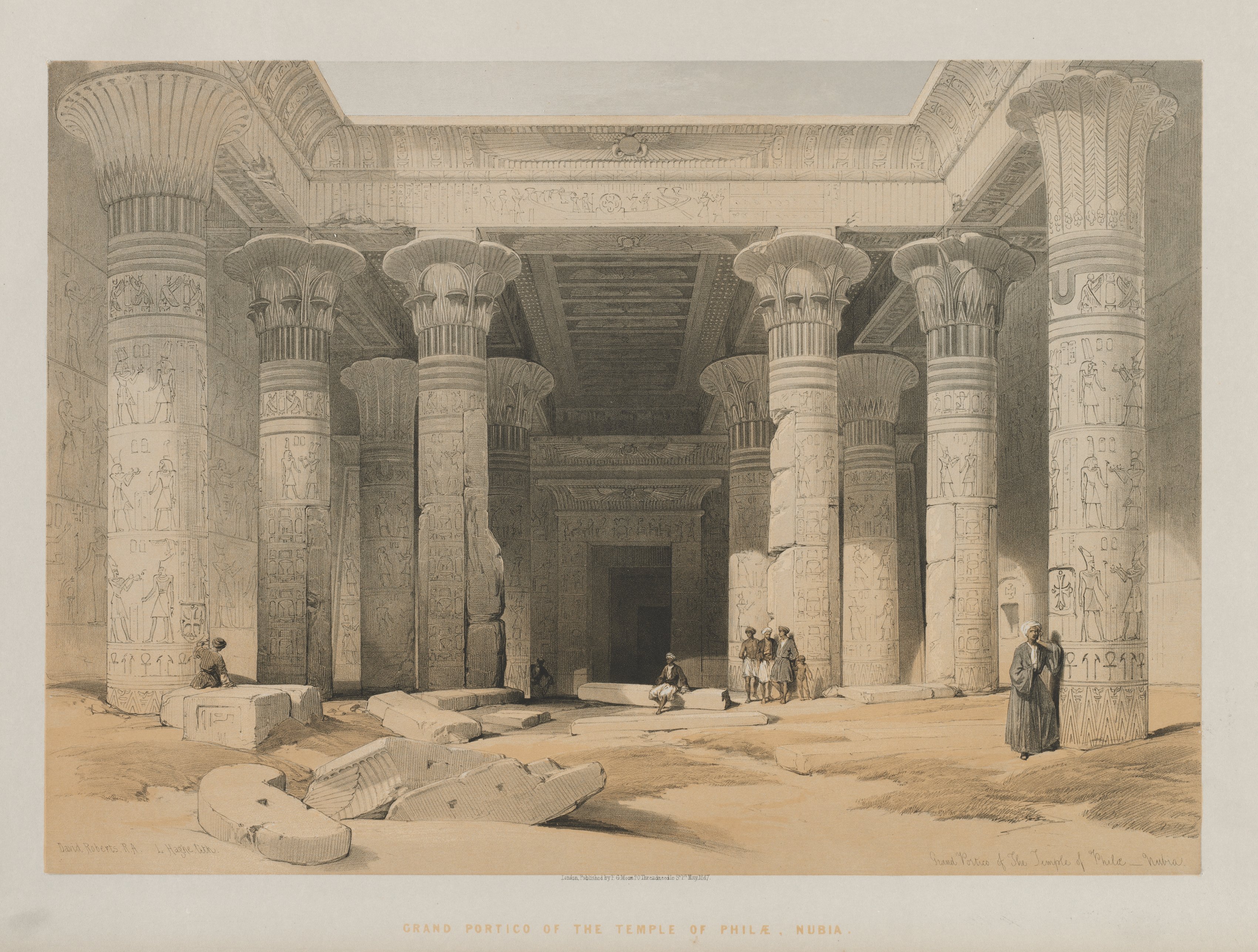 Louis Haghe, Egypt and Nubia, Volume I: Grand Portico of the Temple of Philae, Nubia