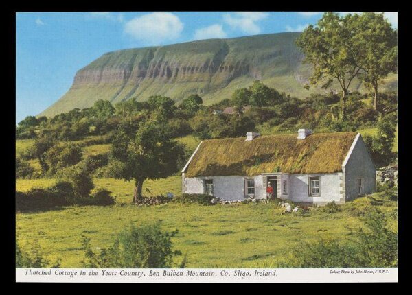 Hinde, John Wilfrid, Thatched Cottage in the Yeats Country, Ben Bulben Mountain, Co. Sligo, Ireland