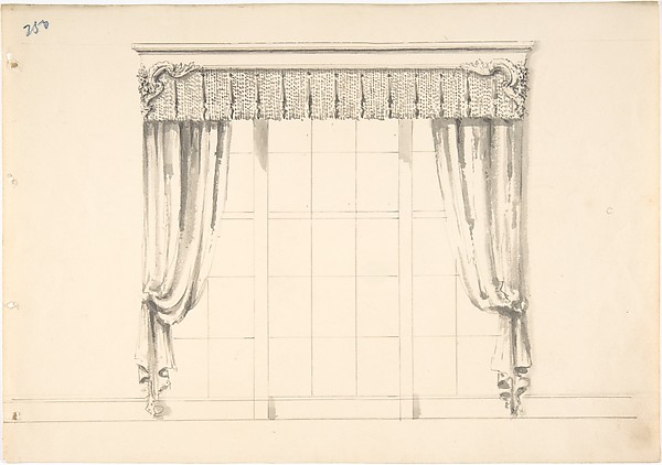 Anonymous, British, 19th century, Design for Fringed Curtains