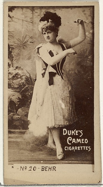 W. Duke, Sons & Co., Card Number 20, Behr, from the Actors and Actresses series (N145-4) issued by Duke Sons & Co. to promote Cameo Cigarettes