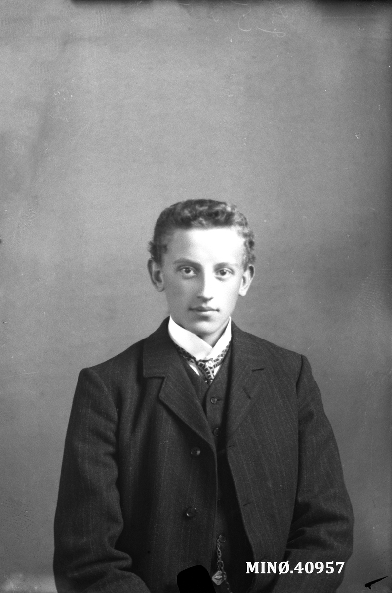 Oscar Holte, Portrett av ung mann - E. Heggbom