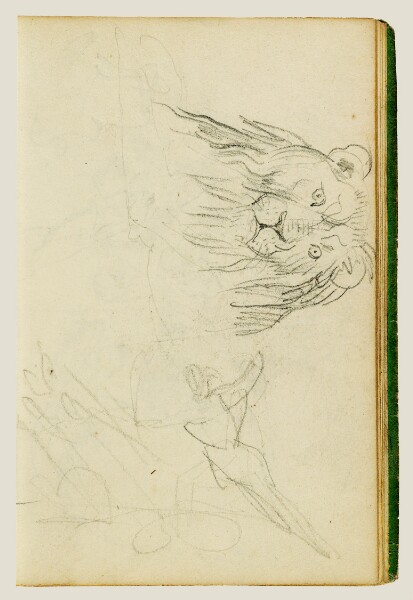 Théodore Géricault, Head on view of seated lion