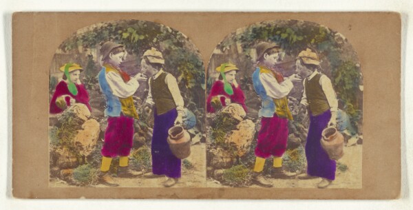 New York Stereoscopic Company, [One boy feeding another, little girl looking on]