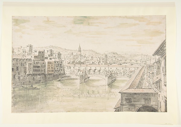 Israel Silvestre, View of the Ponte Vecchio, Florence