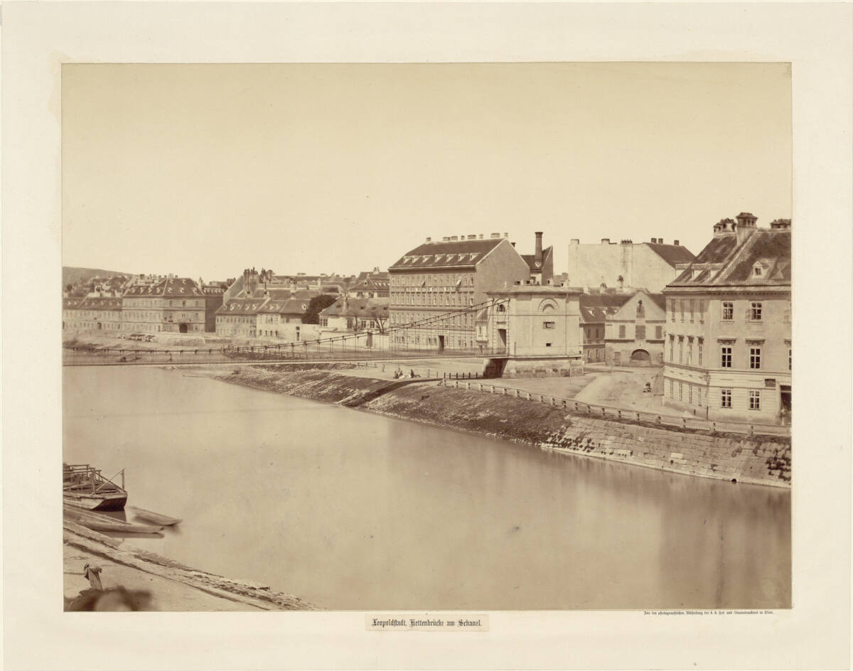 K.K.Hof-undStaatsdruckereiWien, Die Kettenbrücke am Schanzl über den Donaukanal in Wien