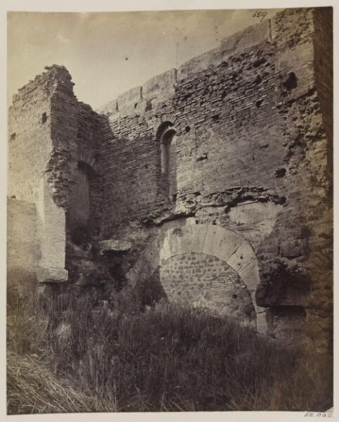 Parker, John Henry, Gates, Porta Chiusa - Interior, shewing Stone Jambs of the time of the Kings, and Cornice of the Republic behind the archway of Honorius