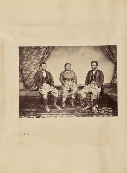 Unknown, [Studio portrait of three young men]