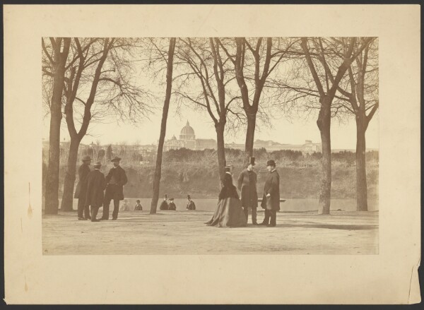 Unknown, [Group along shore of river]