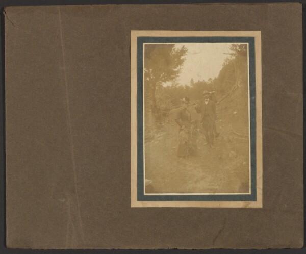 Louis Fleckenstein, [Woman with Branches and Man with Camera]