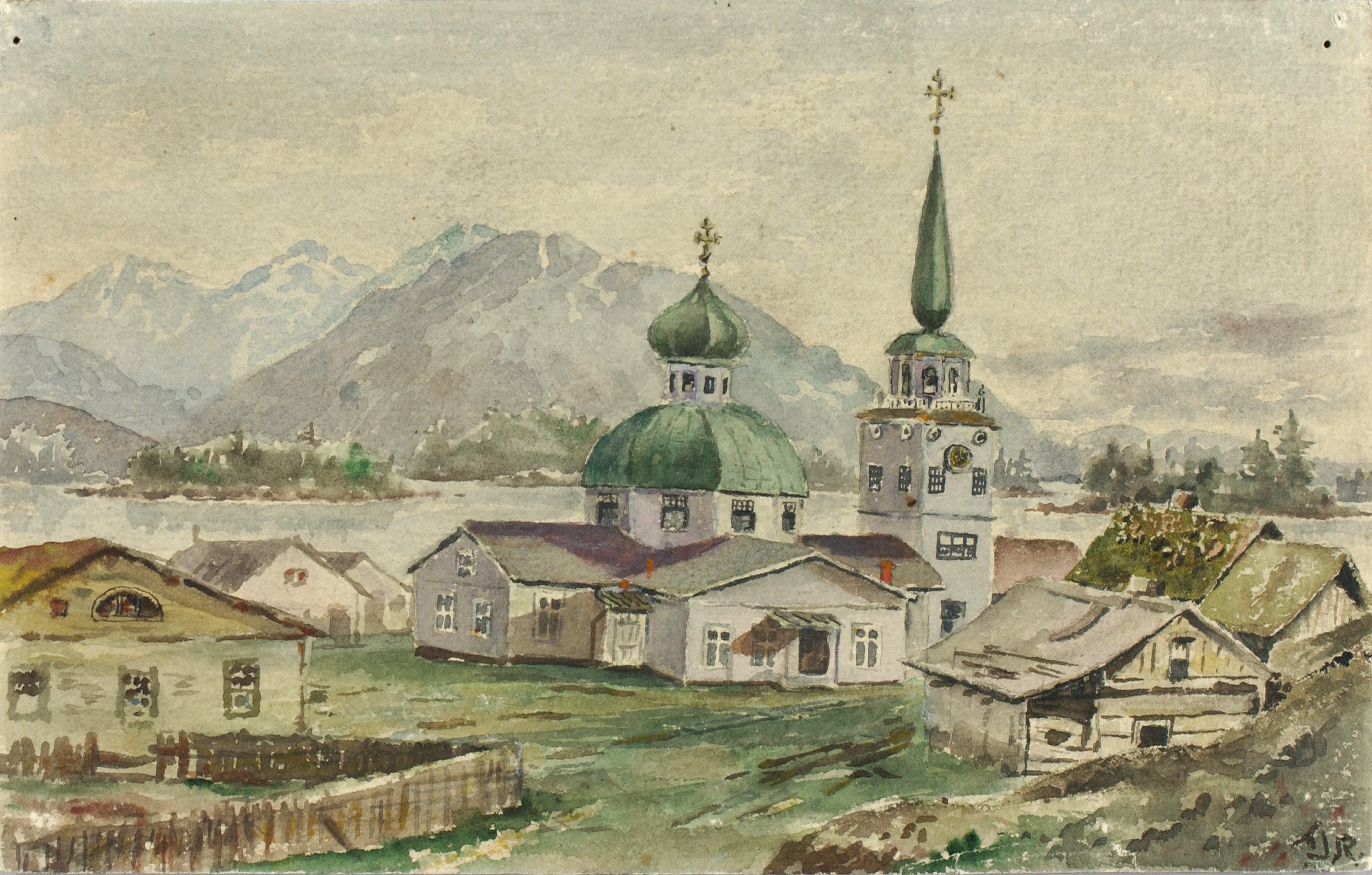 Theodore J. Richardson, Rear View of Greek Church, Sitka, 1888