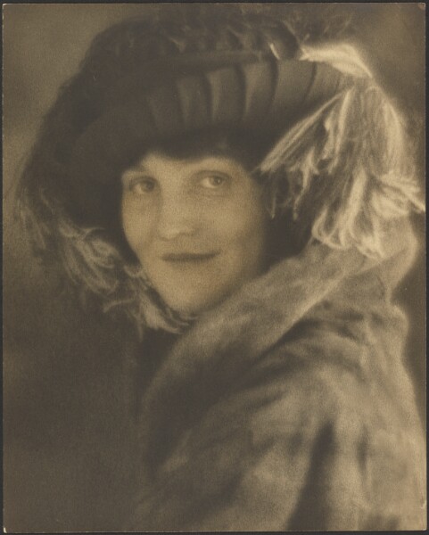 Louis Fleckenstein, [Portrait of a Woman in Hat with Feathers]