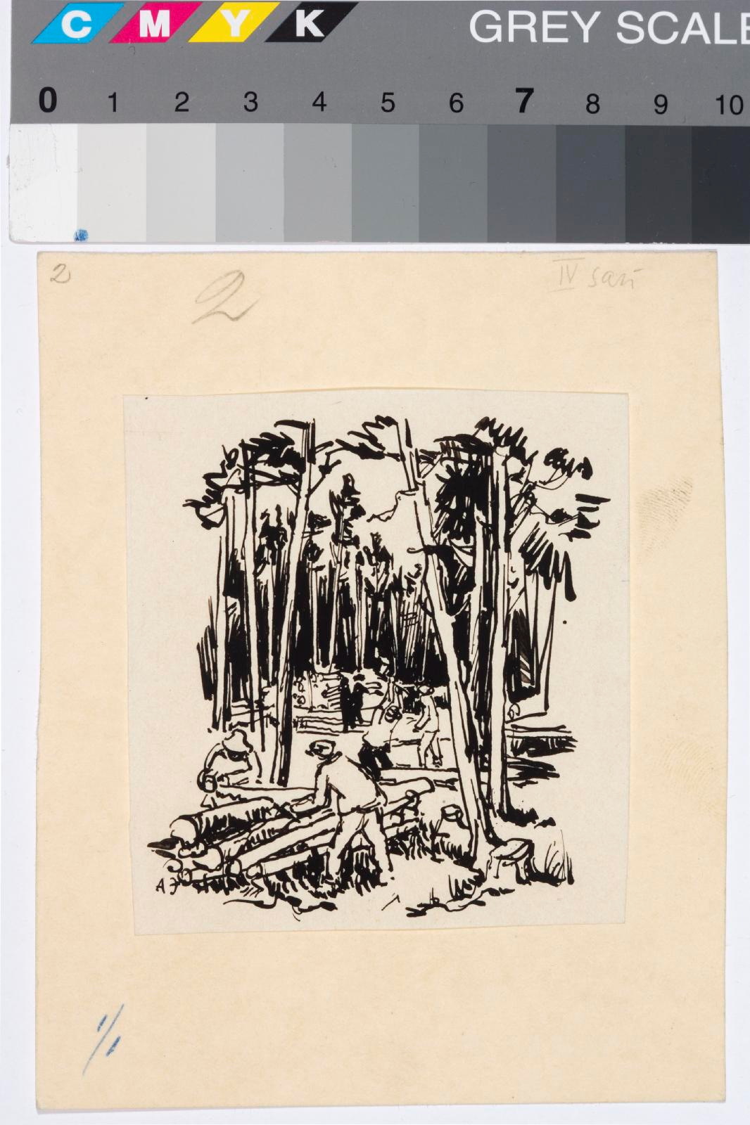 Andrus (autor) Johani, Forest works. Illustration for the Poetry Collection of Jaan Kärner
