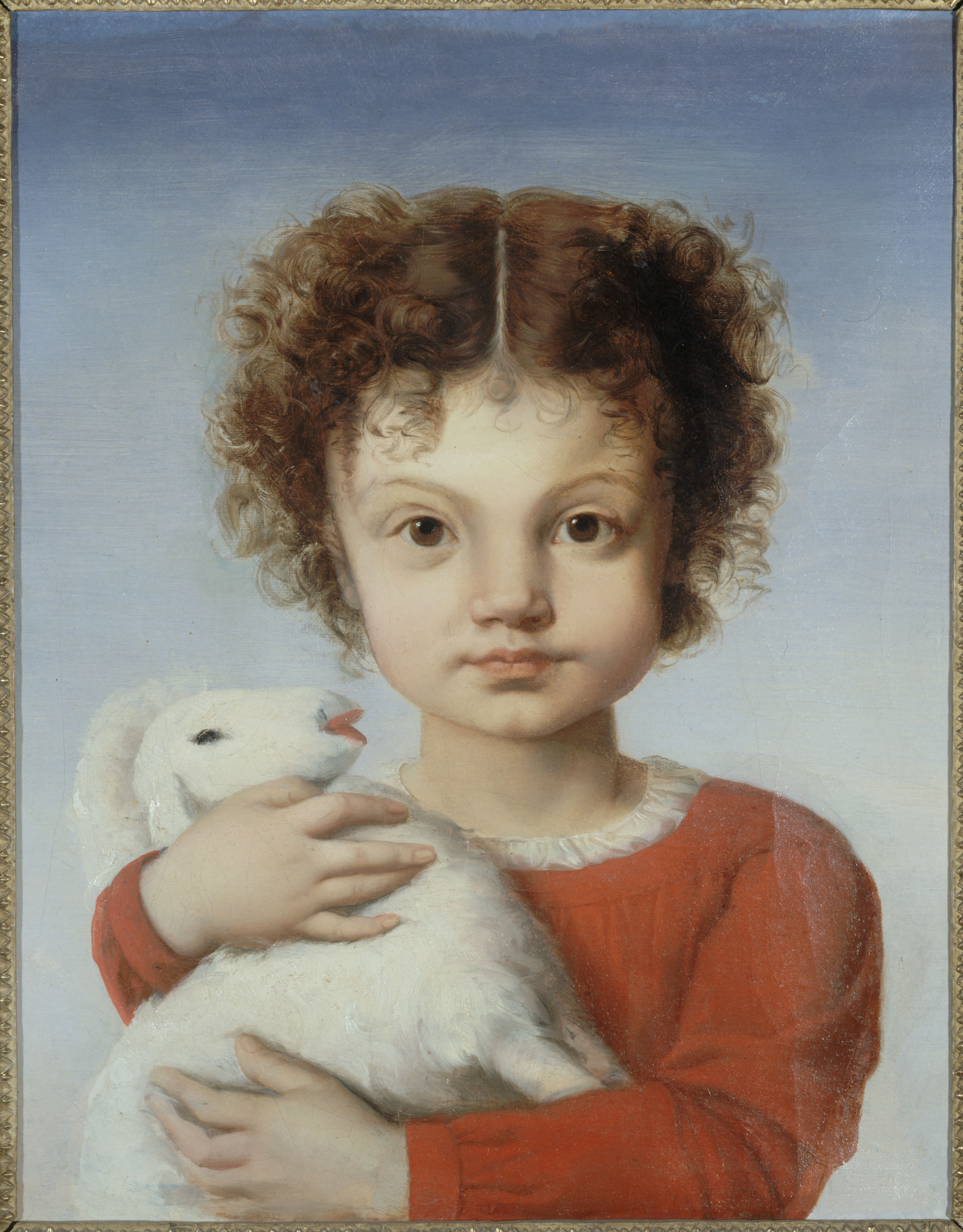 Joséphine Calamatta, Portrait de Lina Calamatta enfant, avec un agneau dans les bras