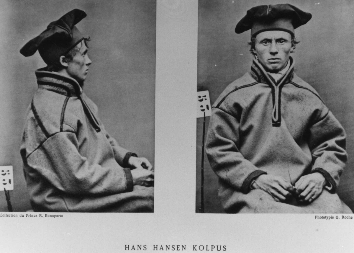 G. Roche, Roland Bonaparte sin samling. Portrett av Hans Hansen Kolpus. Inngår i Bonapartes sameportretter som nr. 53. Bonaparte