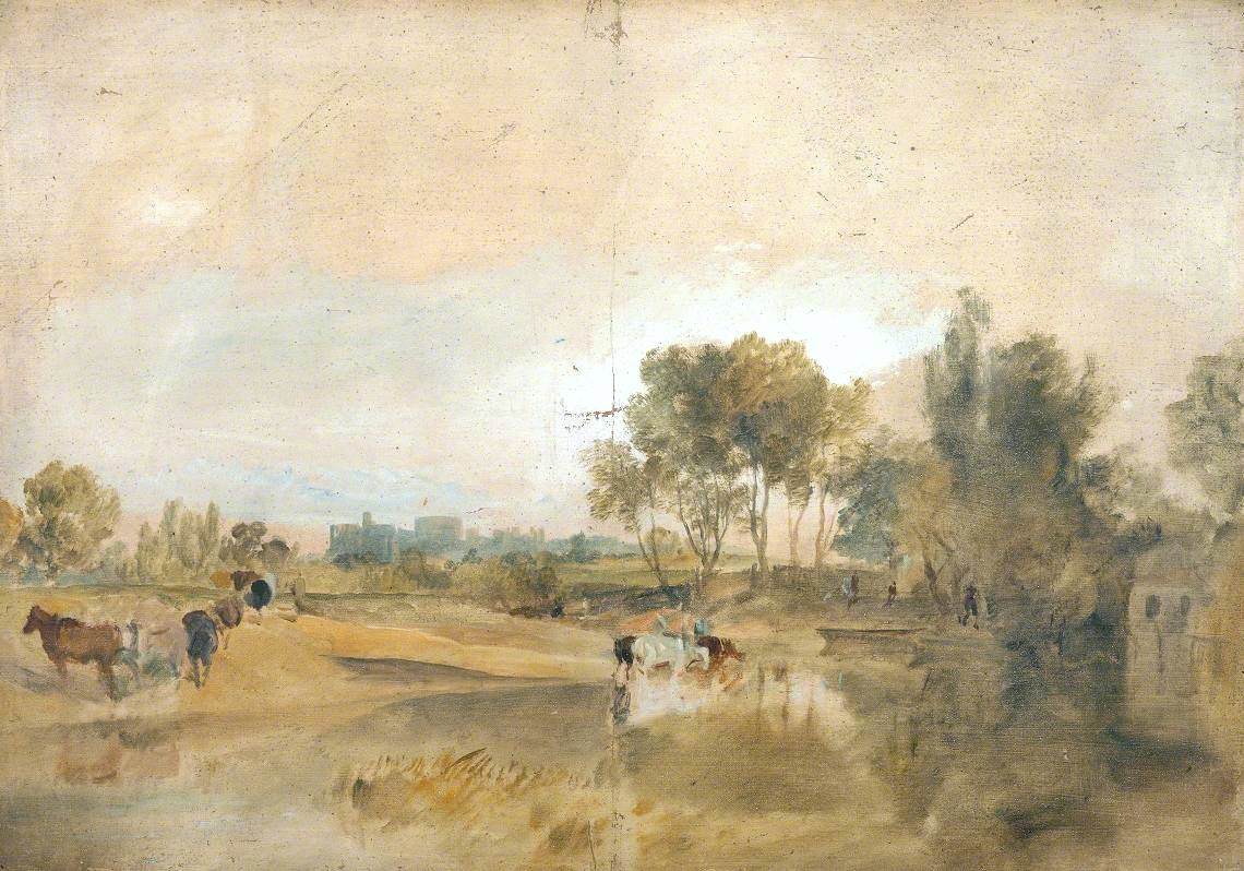 J. M. W. Turner, A Thames Backwater with Windsor Castle in the Distance