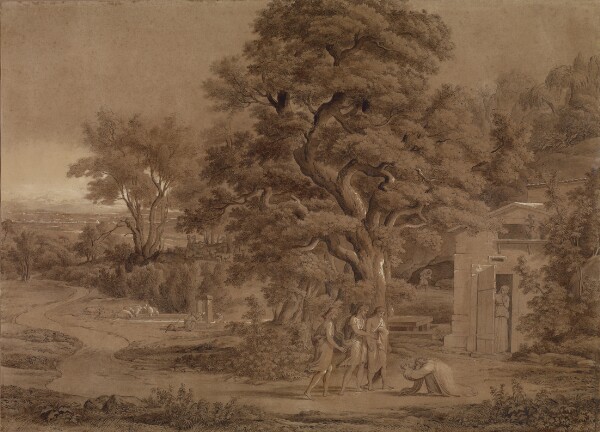 Joseph Anton Koch, Landscape with Abraham and the Three Angels in the Valley of Mambre