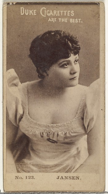 W. Duke, Sons & Co., Card Number 123, Jansen, from the Actors and Actresses series (N145-6) issued by Duke Sons & Co. to promote Duke Cigarettes