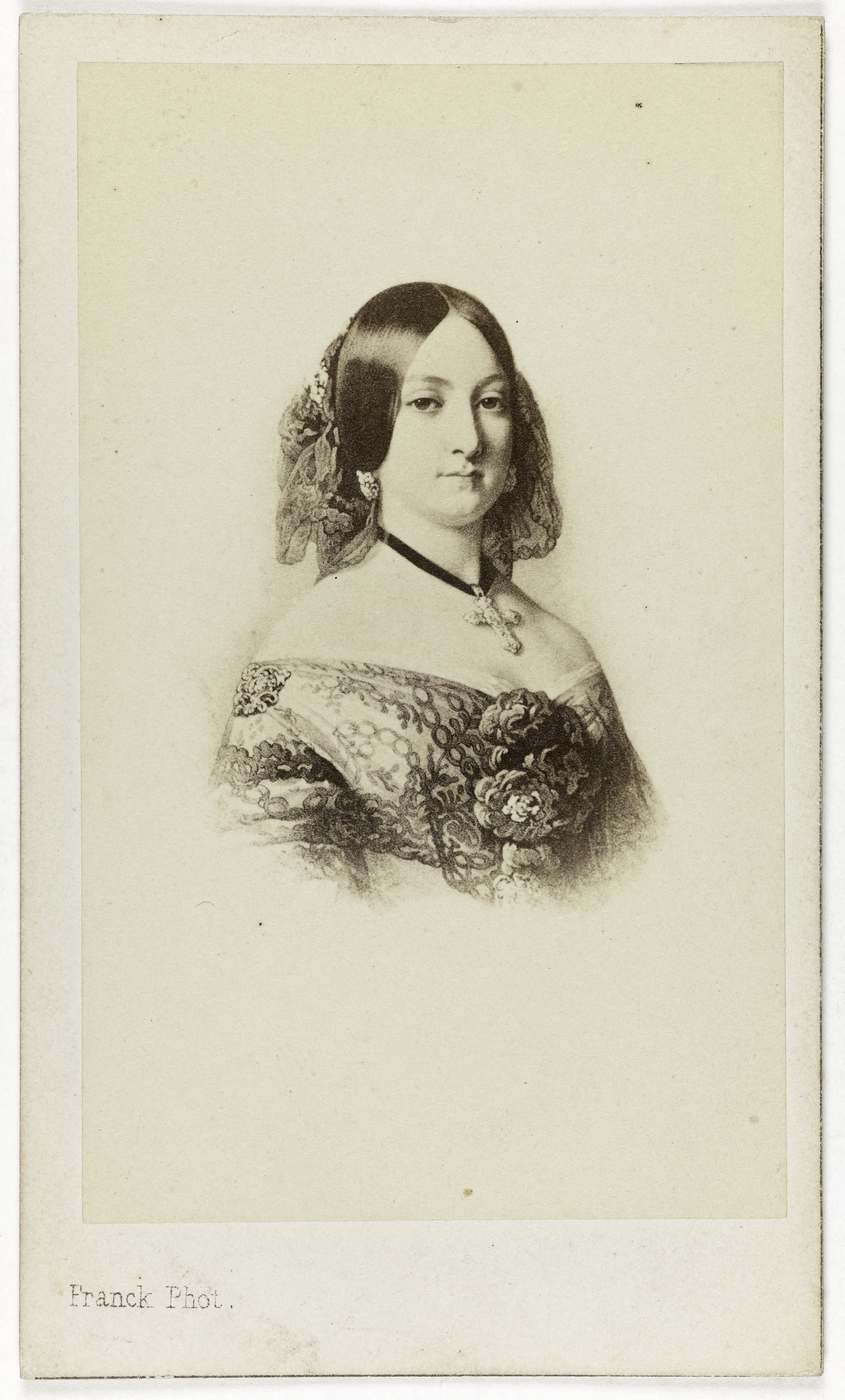 Franck, Portrait de Marie Louise de Bourbon (1832-1897), duchesse de Montpensier, fille de Ferdinand VII, roi d'Espagne.