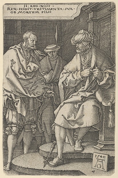 Heinrich Aldegrever, David Tearing His Clothes in Grief