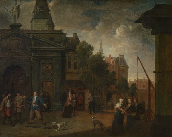 Balthasar van den Bossche, Street Theatre on the Yard in Antwerp