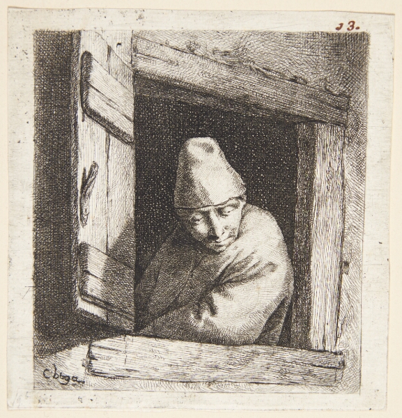 Cornelis Pietersz Bega, Bonde, der ser ud af et vindue