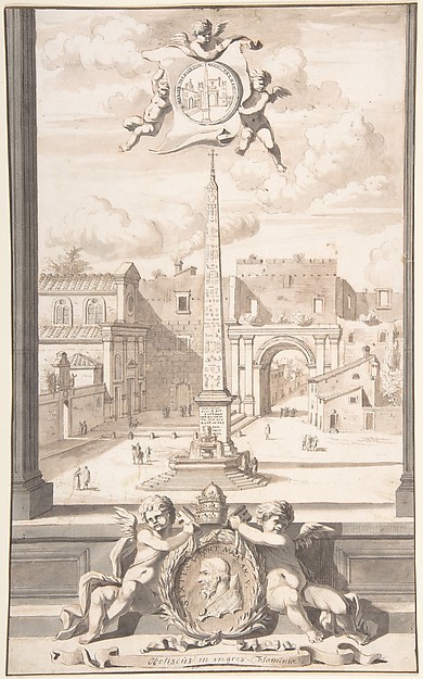 Jan Goeree, A Reconstruction of a View of the Obelisk at the Entrance of the Via Flaminia