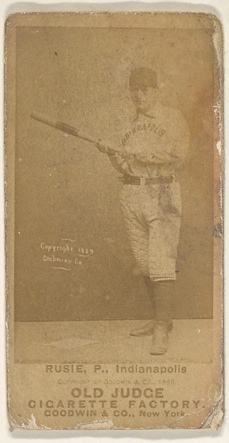 Goodwin & Company, Amos Rusie, Pitcher, Indianapolis, from the Old Judge series (N172) for Old Judge Cigarettes