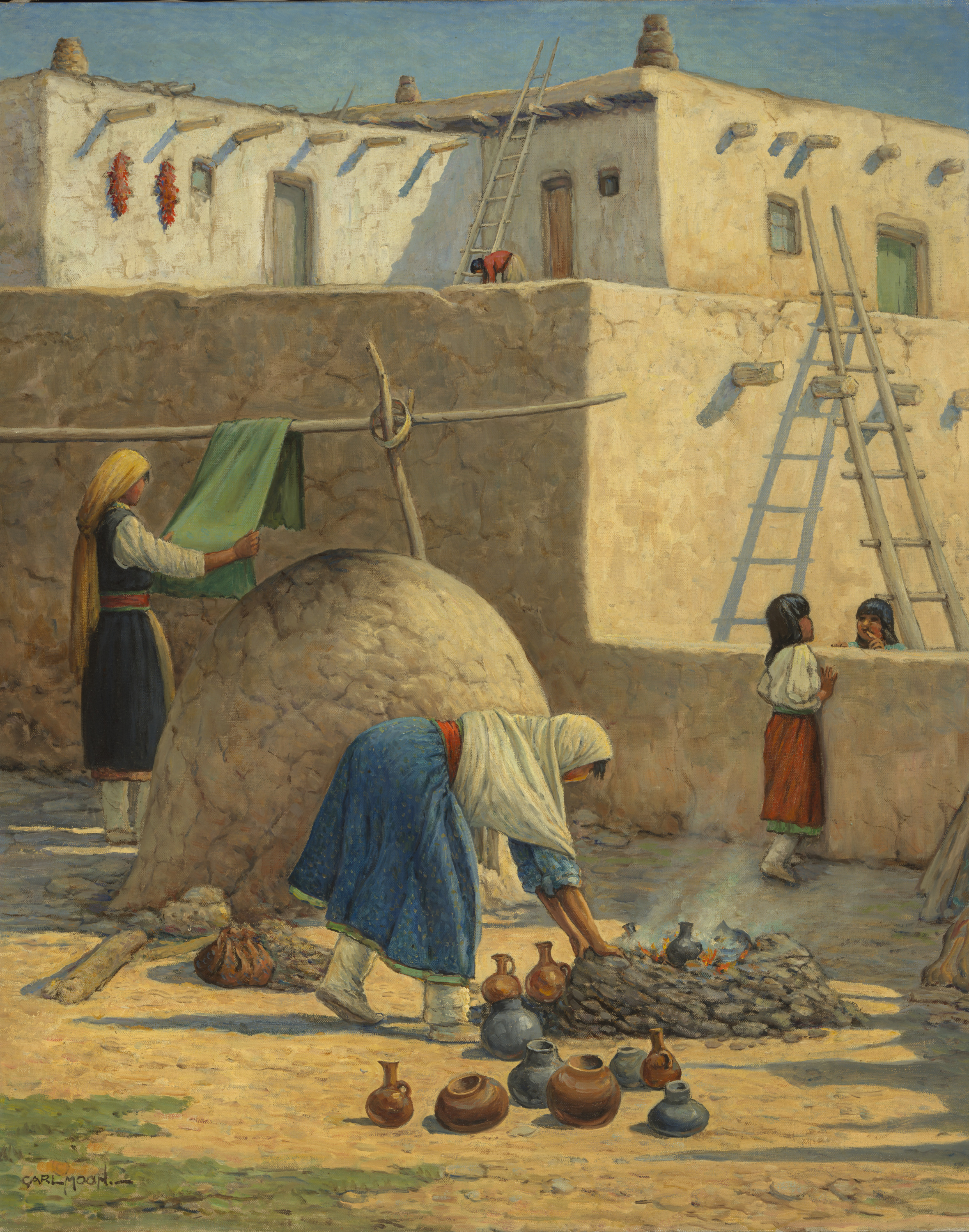 Carl Moon, Santa Clara Village Scene